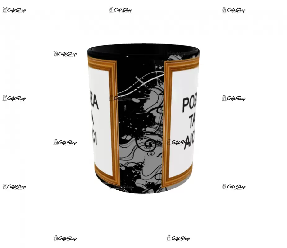 Cana, personalizata cu 2 poze si text, 330ml, model 3207