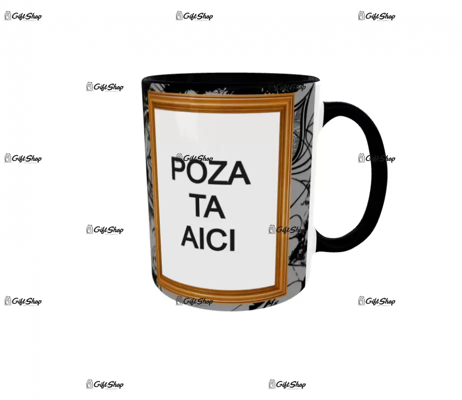 Cana, personalizata cu 2 poze si text, 330ml, model 3207