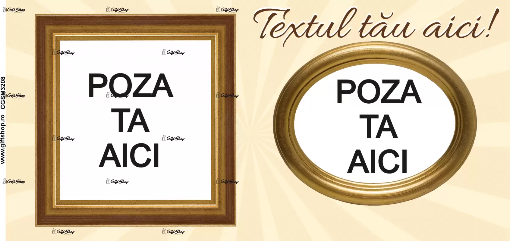 Cana, personalizata cu 2 poze si text, 330ml, model 3208