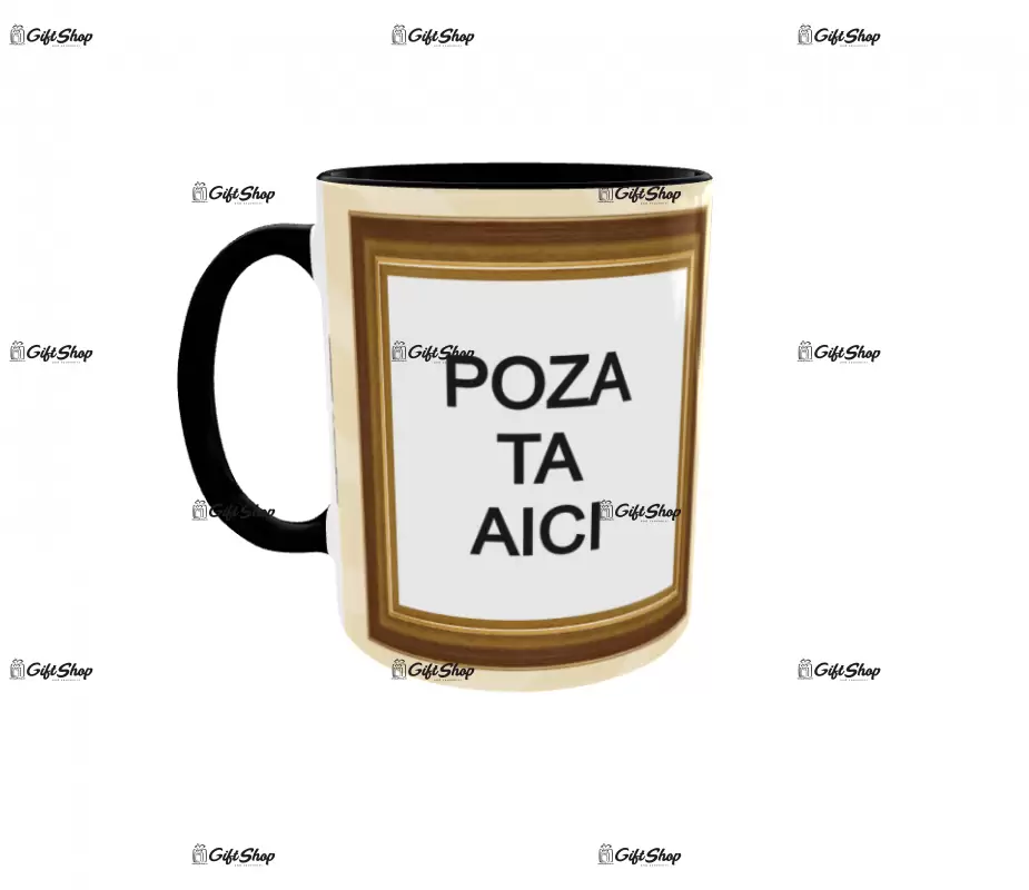 Cana, personalizata cu 2 poze si text, 330ml, model 3208