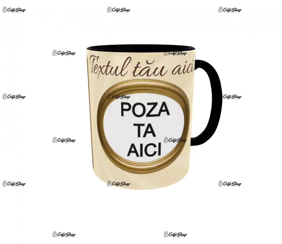 Cana, personalizata cu 2 poze si text, 330ml, model 3208