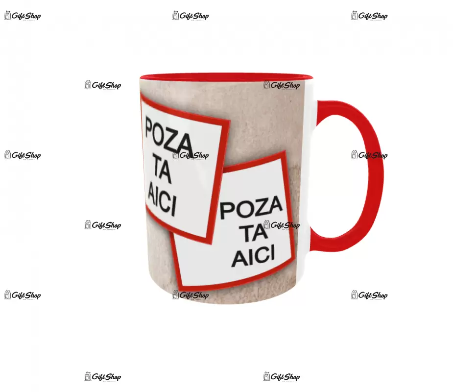 Cana, personalizata cu 3 poze si text, 330ml, model 3211