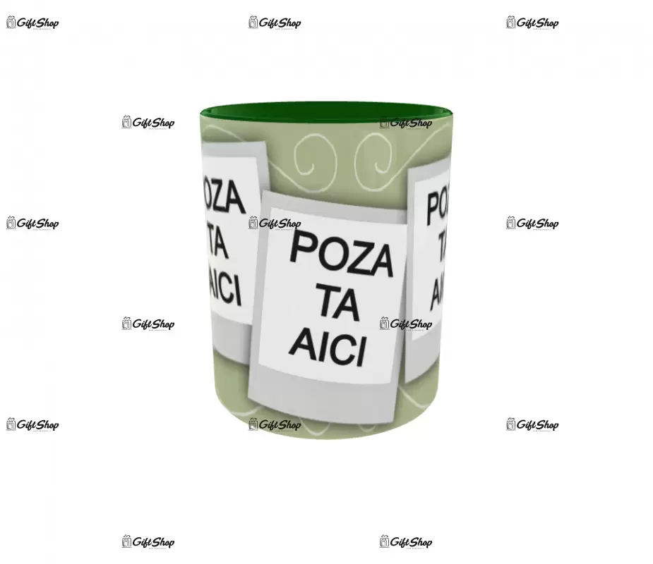 Cana, personalizata cu 3 poze si text, 330ml, model 3212