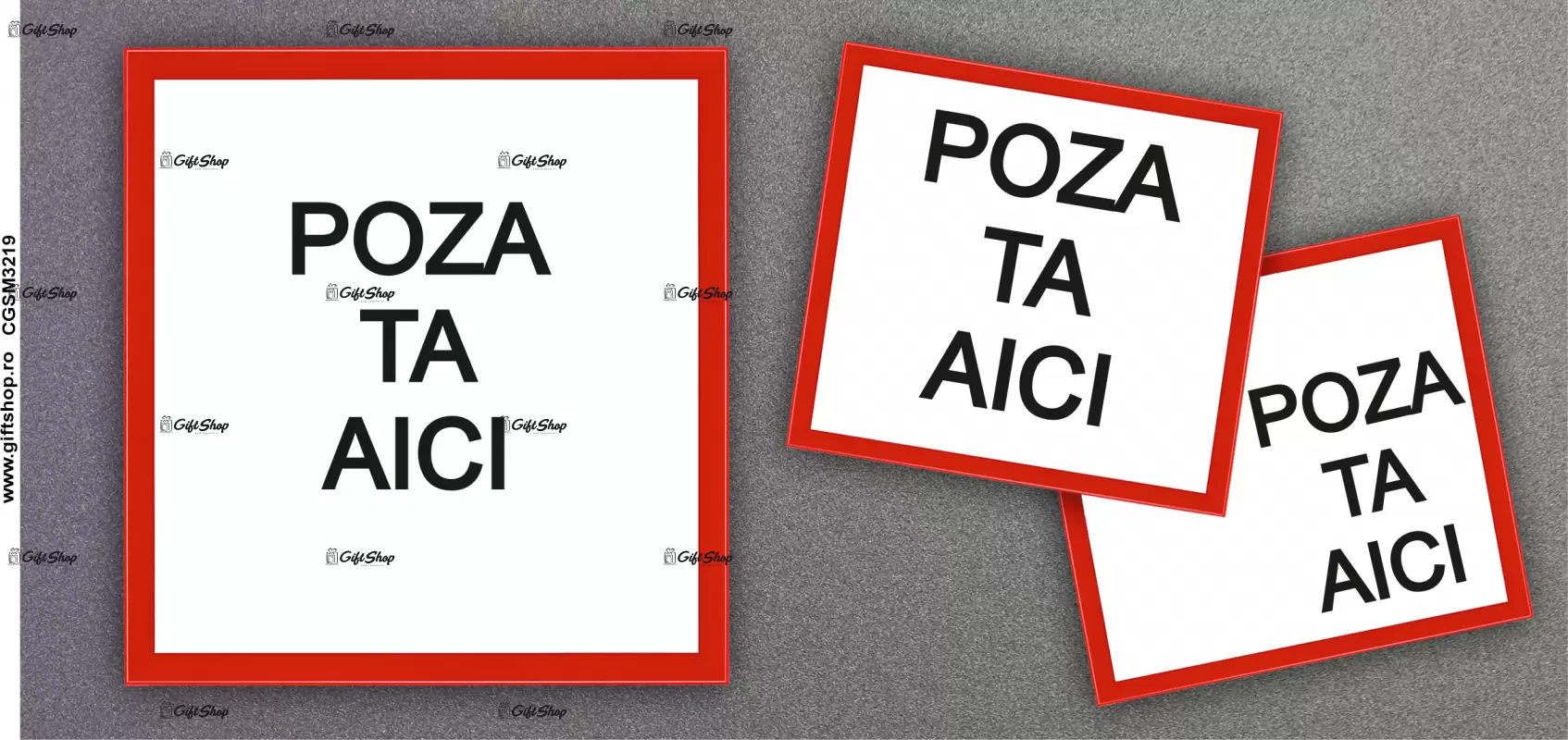 Cana, personalizata cu 3 poze si text, 330ml, model 3219