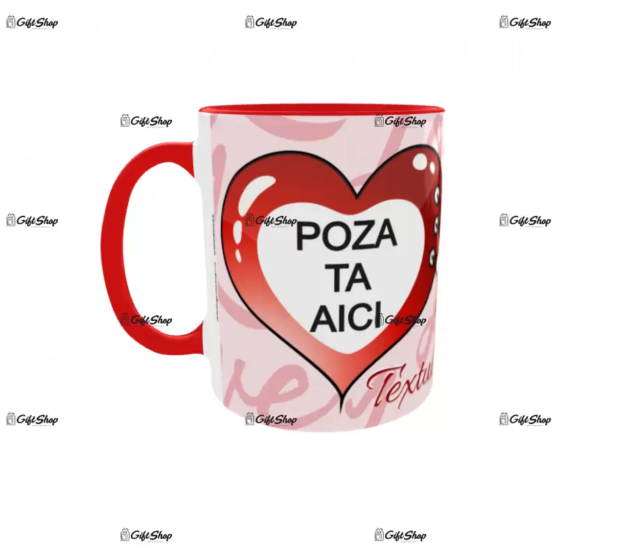 Cana, personalizata cu 2 poze si text, 330ml, model 3222