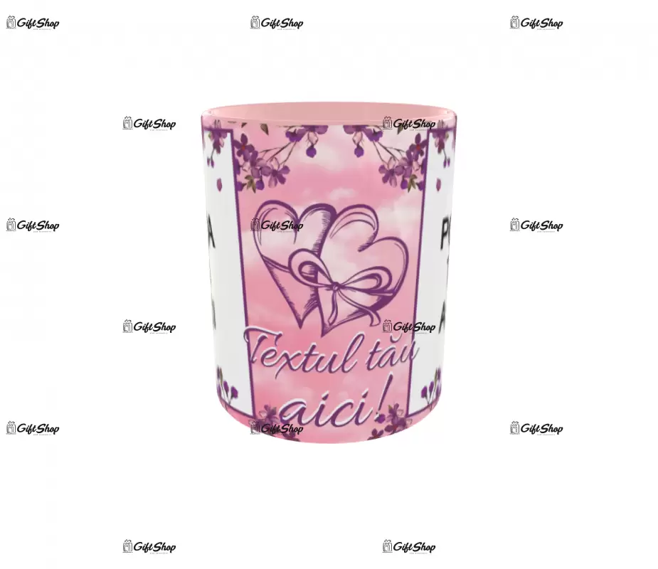 Cana, personalizata cu 2 poze si text, 330ml, model 3229