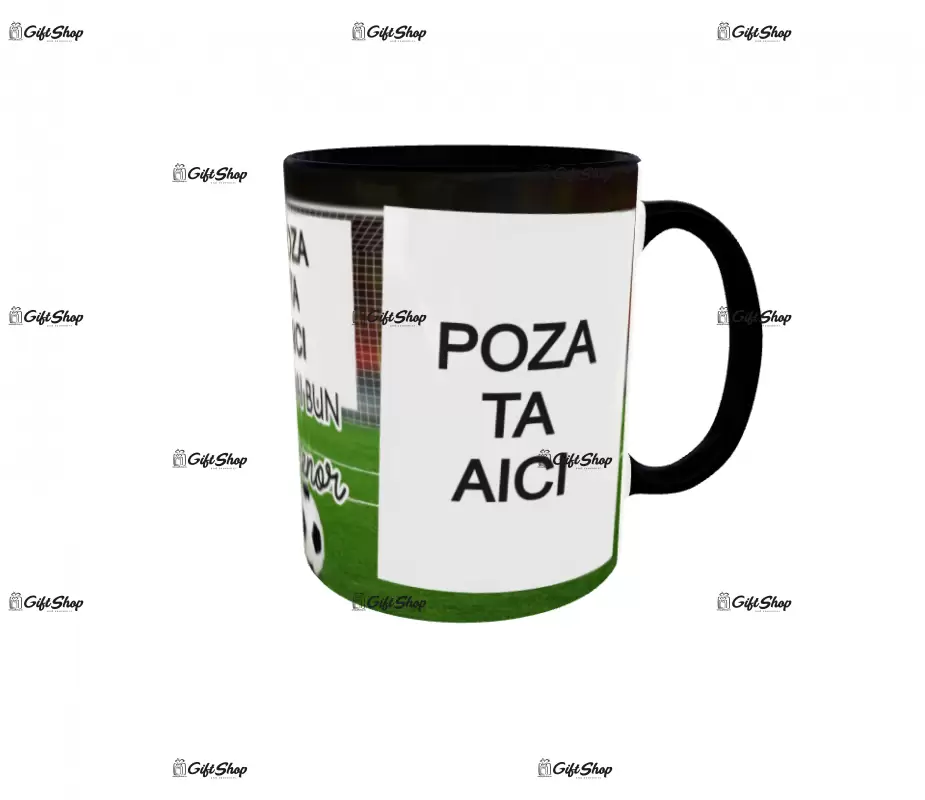 Cel mai bun antrenor, cana personalizata cu 3 poze si text, 330ml, model 3238