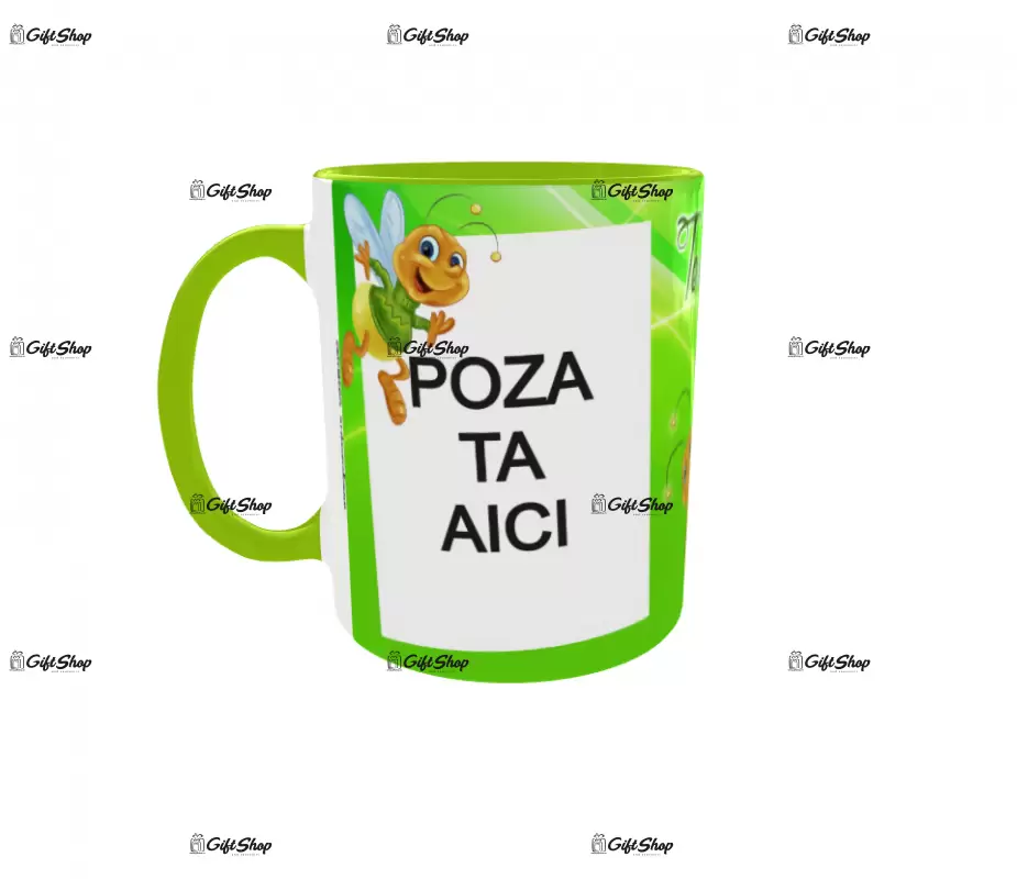 Cana, personalizata cu 2 poze si text, 330ml, model 3243