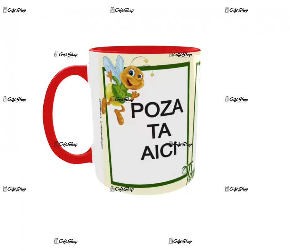 Cana, personalizata cu 3 poze si text, 330ml, model 3247