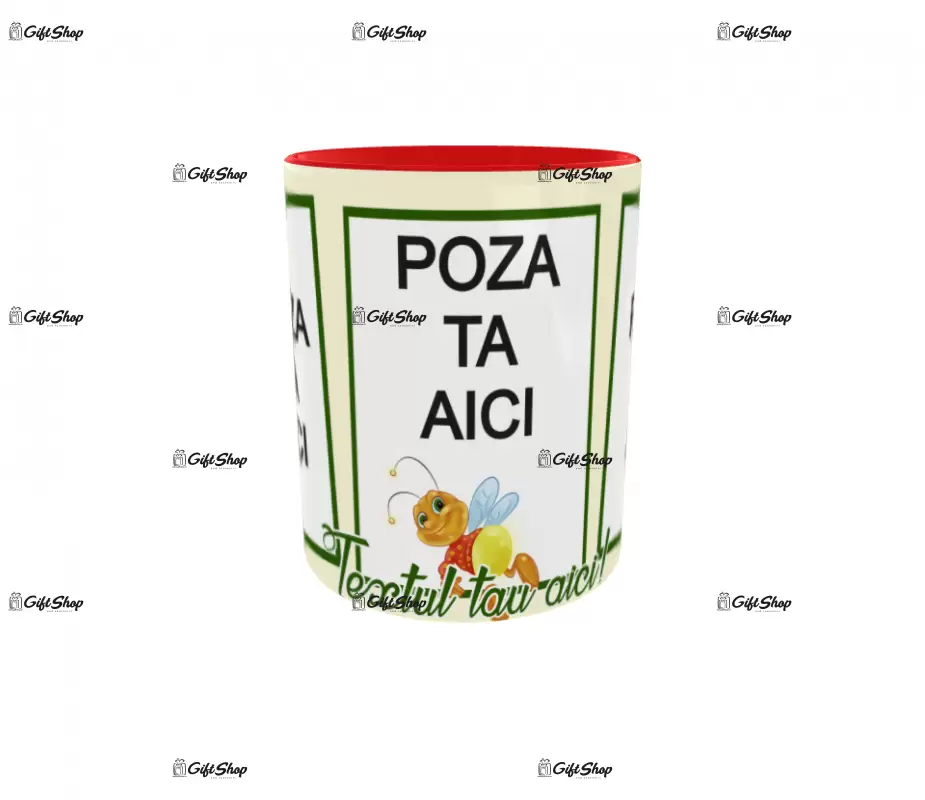 Cana, personalizata cu 3 poze si text, 330ml, model 3247