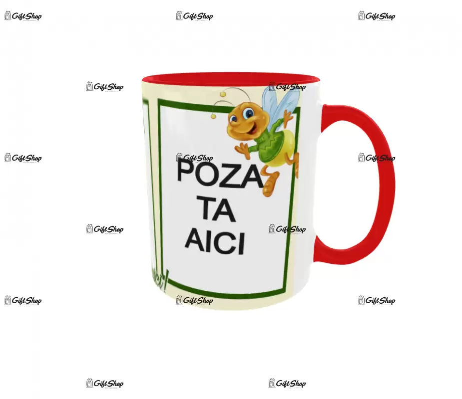 Cana, personalizata cu 3 poze si text, 330ml, model 3247