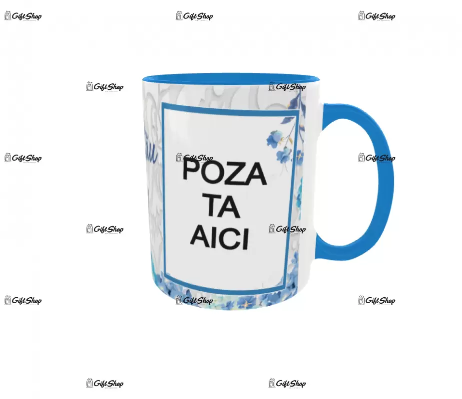 Cana, personalizata cu 2 poze si text, 330ml, model 3249