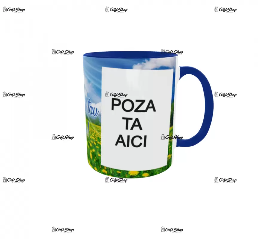 Cana, personalizata cu 2 poze si text, 330ml, model 3258