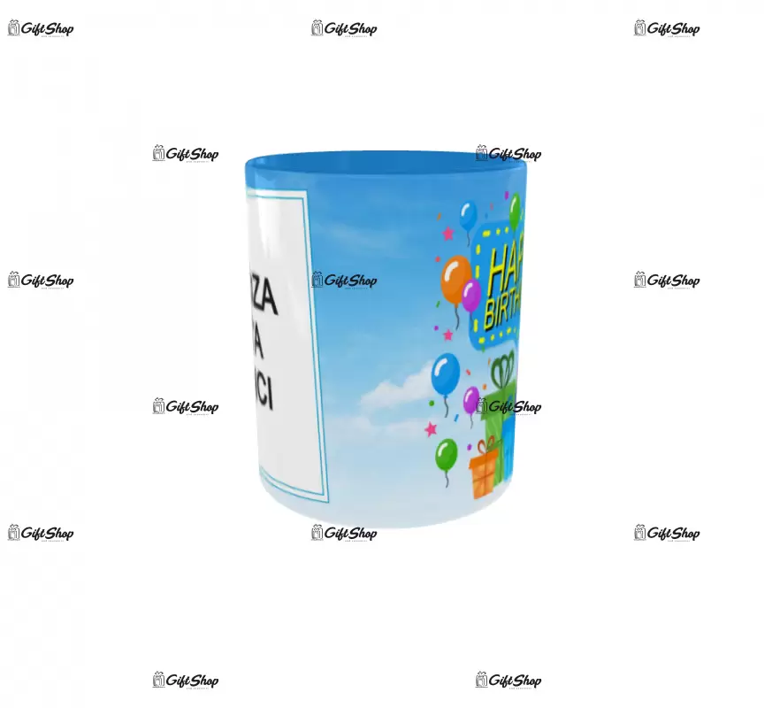Happy birthdayr, cana personalizata cu poza si text, 330ml, model 3260