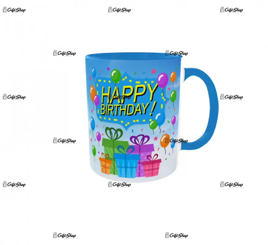 Happy birthdayr, cana personalizata cu poza si text, 330ml, model 3260