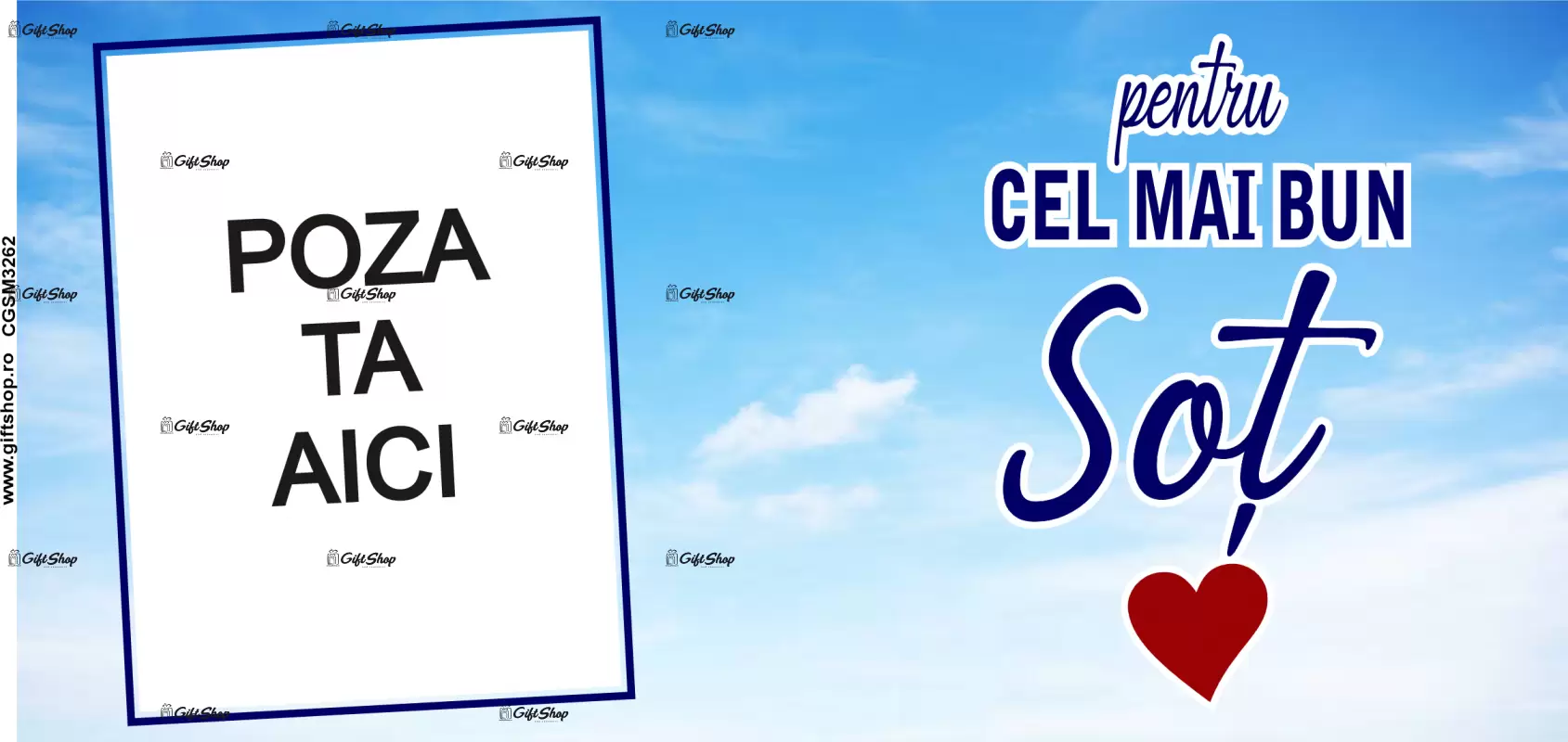 Pentru cel mai bun sot, cana personalizata cu poza si text, 330ml, model 3262