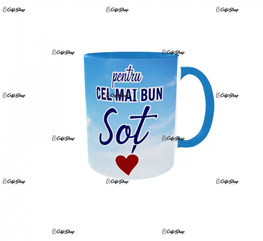 Pentru cel mai bun sot, cana personalizata cu poza si text, 330ml, model 3262