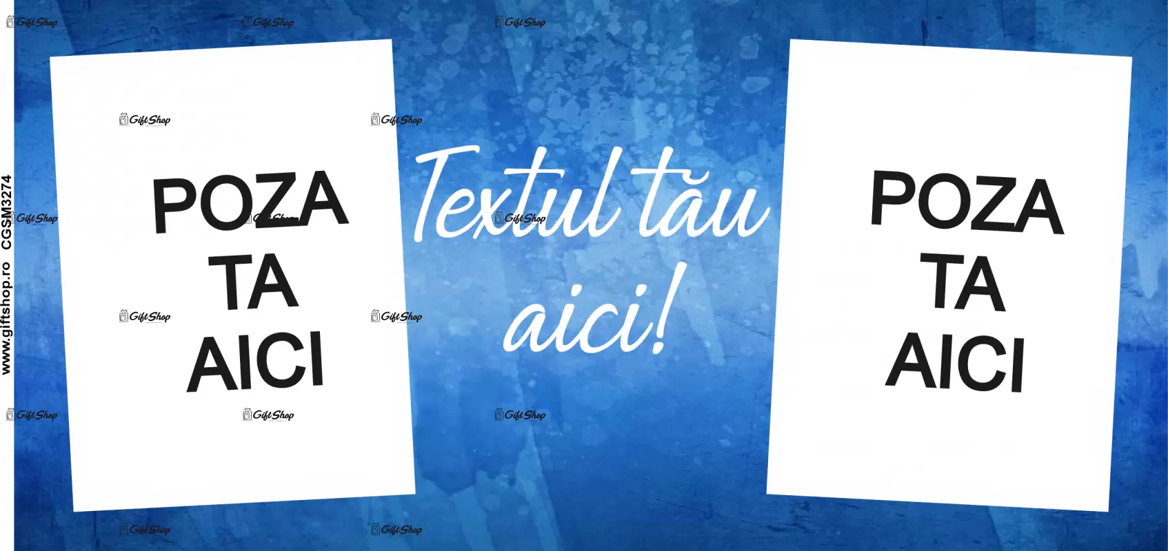 Cana, personalizata cu 2 poze si text, 330ml, model 3274