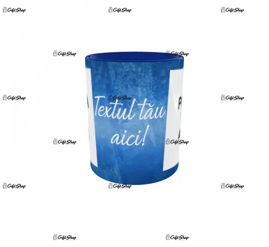 Cana, personalizata cu 2 poze si text, 330ml, model 3274