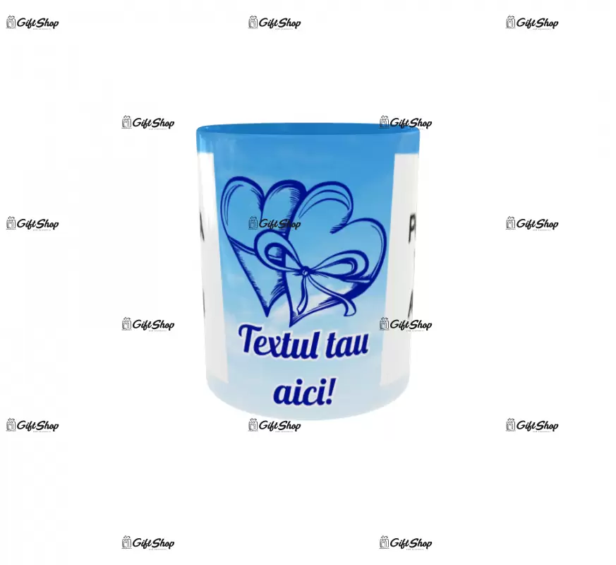 Cana, personalizata cu 2 poze si text, 330ml, model 3286