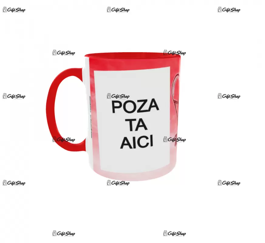 Cana, personalizata cu 2 poze si text, 330ml, model 3288