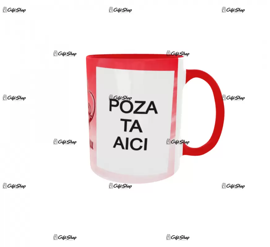Cana, personalizata cu 2 poze si text, 330ml, model 3288