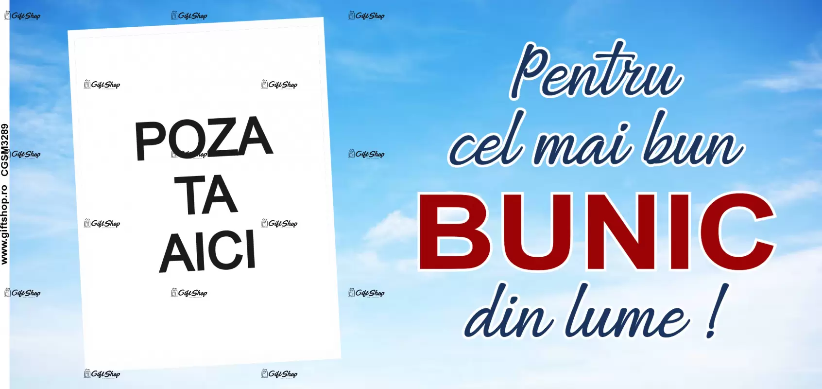 Pentru cel mai bun bunic din lume, cana personalizata cu poza si text, 330ml, model 3289