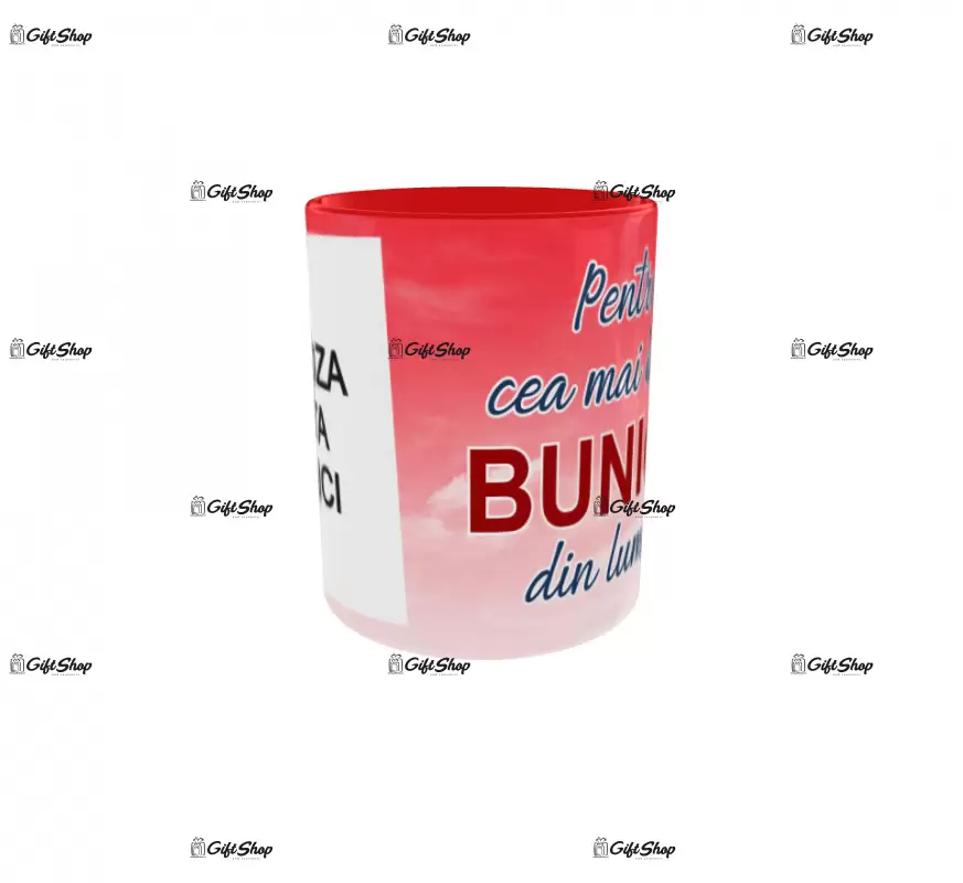 Pentru cea mai buna bunica din lume, cana personalizata cu poza si text, 330ml, model 3291