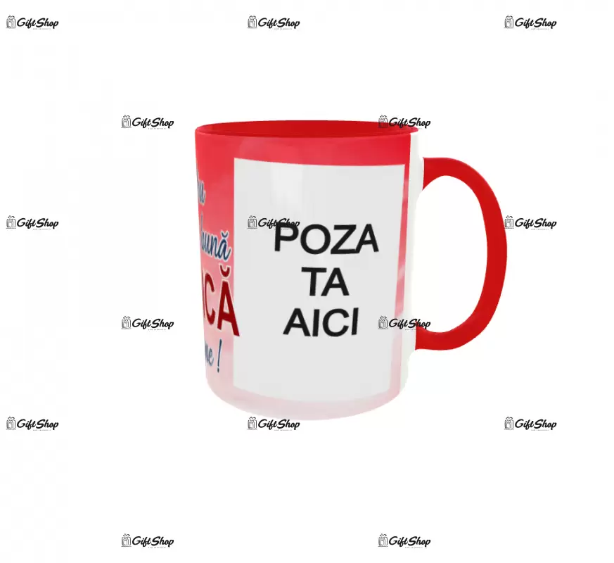 Pentru cea mai buna bunica din lume, cana personalizata cu 2 poze si text, 330ml, model 3292