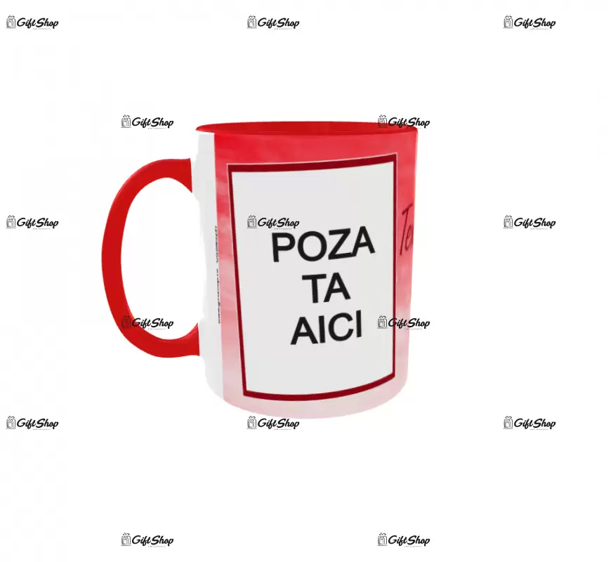 Cana, personalizata cu 2 poze si text, 330ml, model 3297