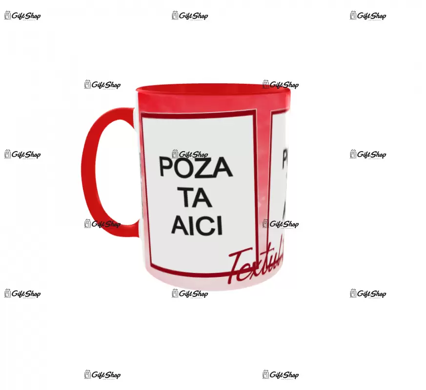 Cana, personalizata cu 3 poze si text, 330ml, model 3298