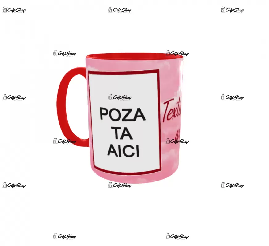 Cana, personalizata cu 2 poze si text, 330ml, model 3300