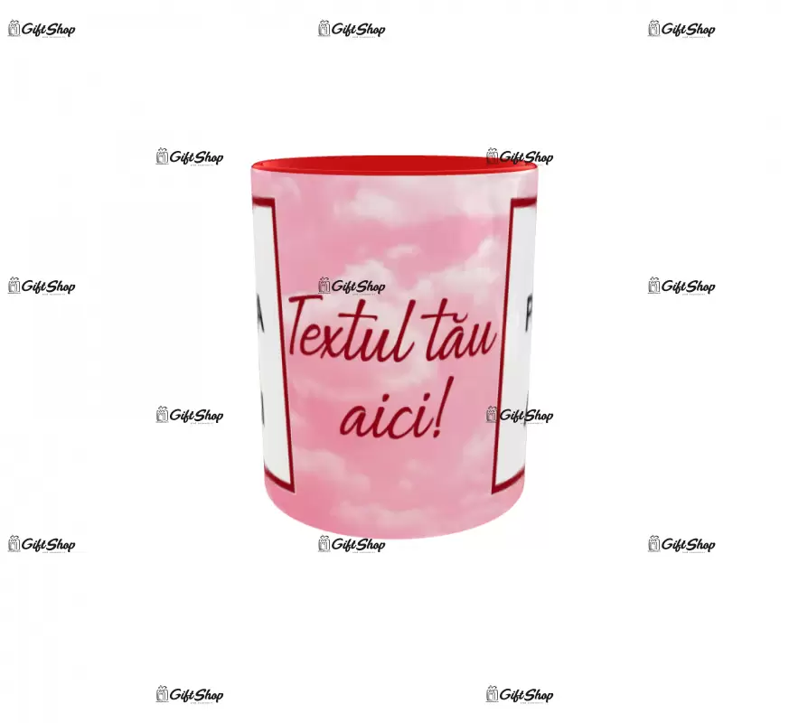 Cana, personalizata cu 2 poze si text, 330ml, model 3300