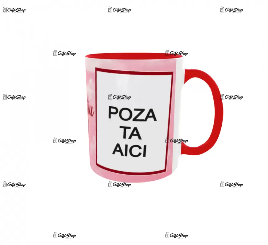 Cana, personalizata cu 2 poze si text, 330ml, model 3300