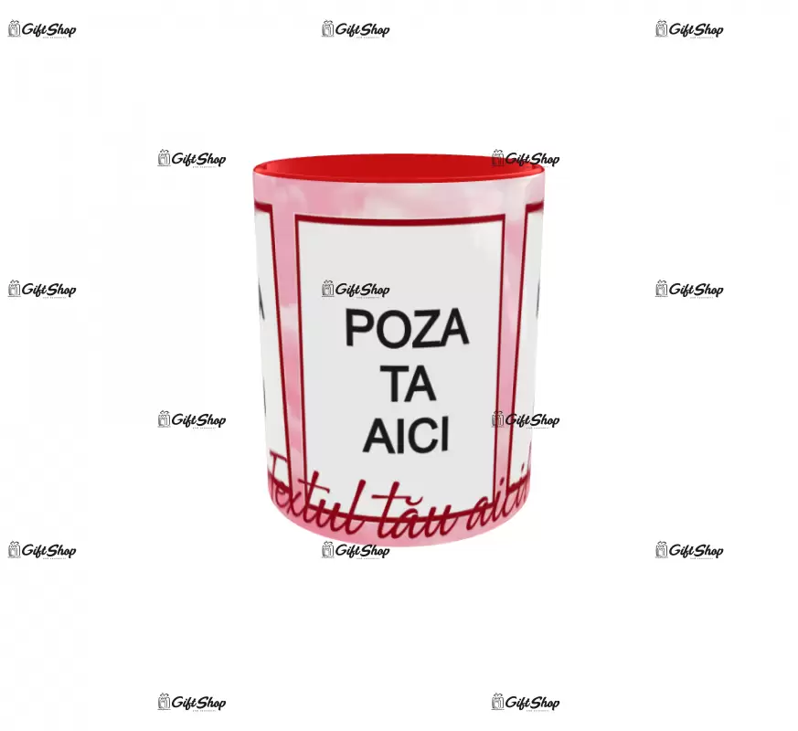 Cana, personalizata cu 3 poze si text, 330ml, model 3301
