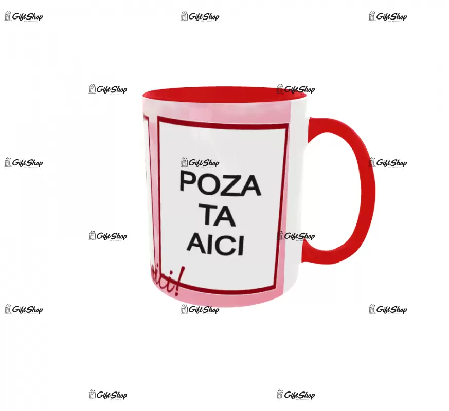 Cana, personalizata cu 3 poze si text, 330ml, model 3301