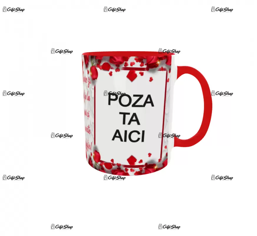 Iti doresc ca fiecare zi din viata ta...,, cana personalizata cu 2 poze si text, 330ml, model 3305
