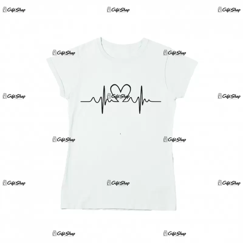 Heart beat line, tricou cu mesaj f