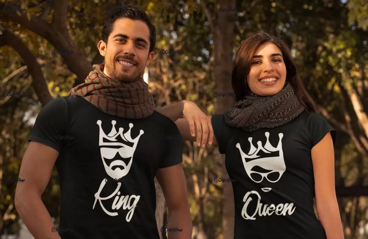 King queen, set 2 tricouri cu mesaje