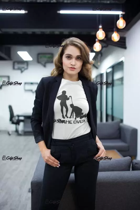 Game over, tricou cu mesaj, f, model 2