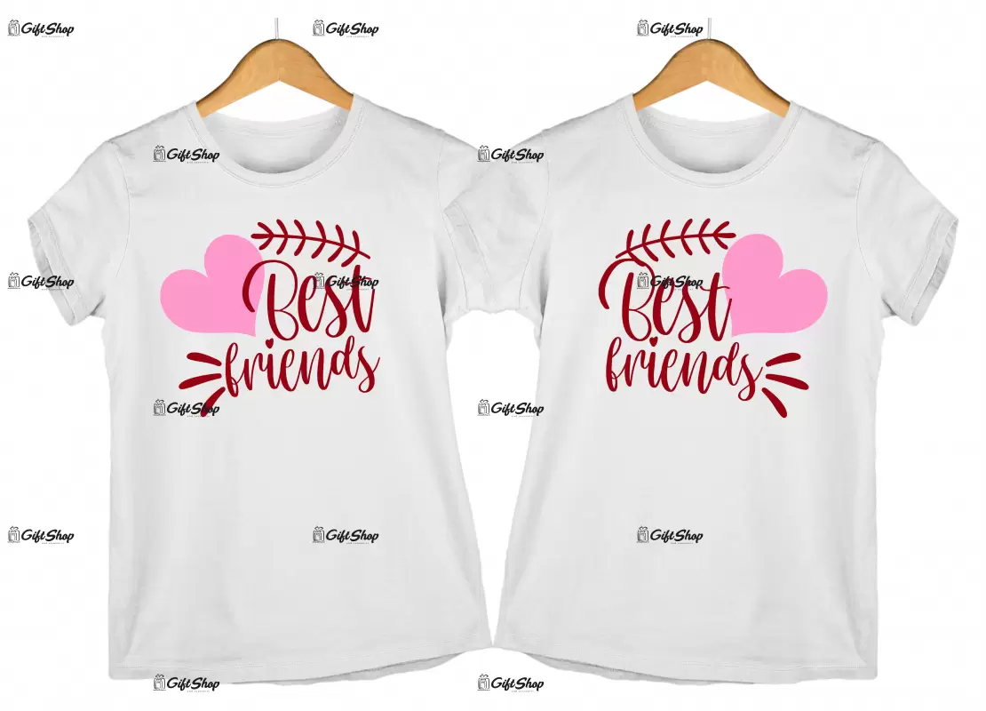 Best friends, set 2 tricouri cu mesaje