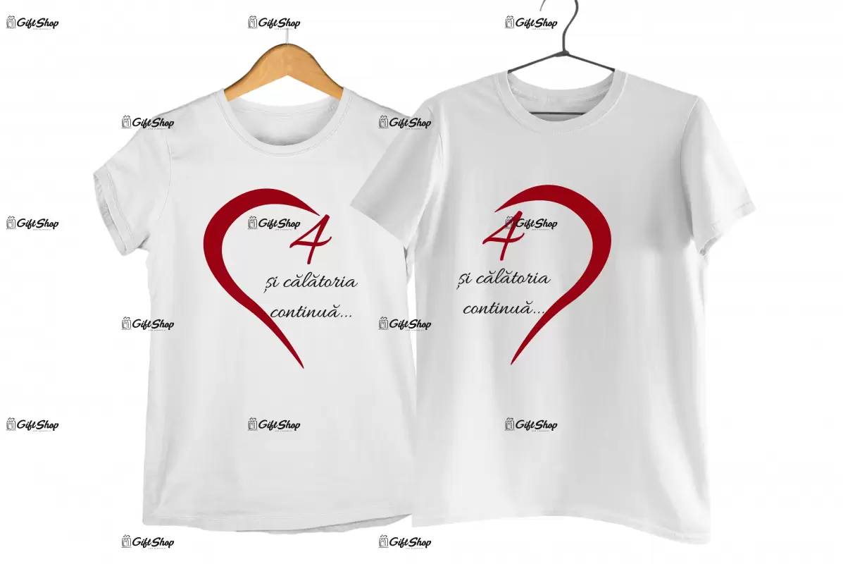 Anul si calatoria continua, set 2 tricouri cu mesaje - se poate schimba anul