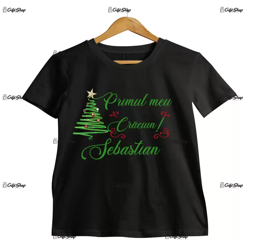 Primul meu craciun , tricou cu mesaj - se poate schimba numele.