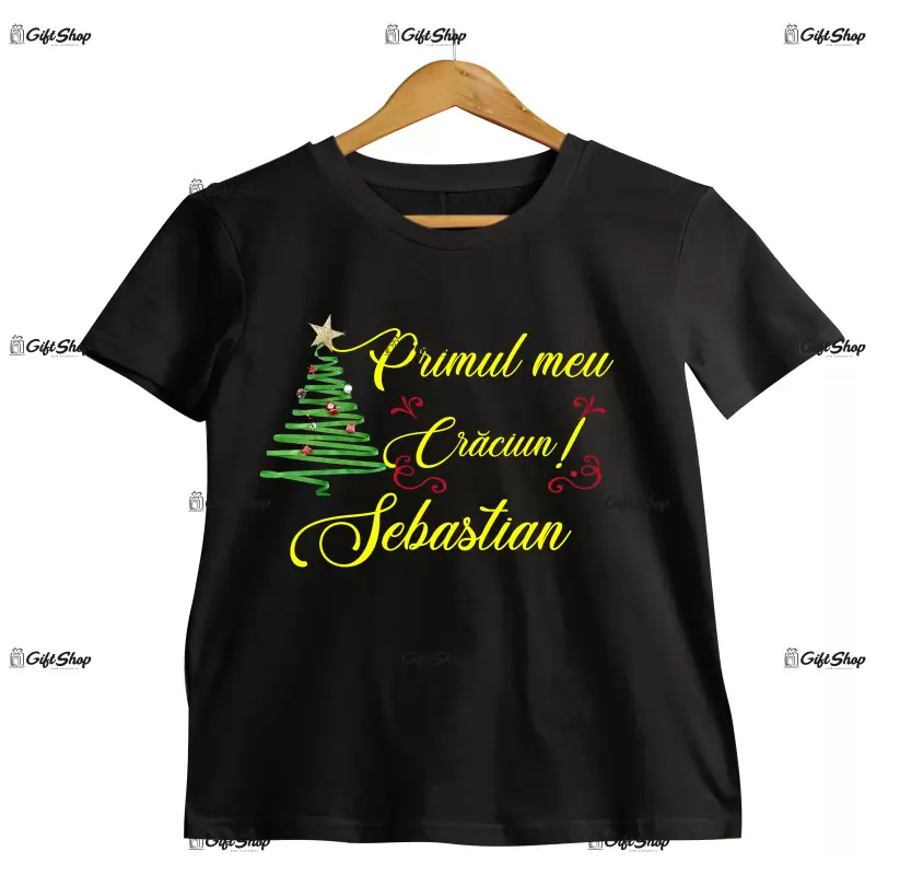 Primul meu craciun , tricou cu mesaj - se poate schimba numele.