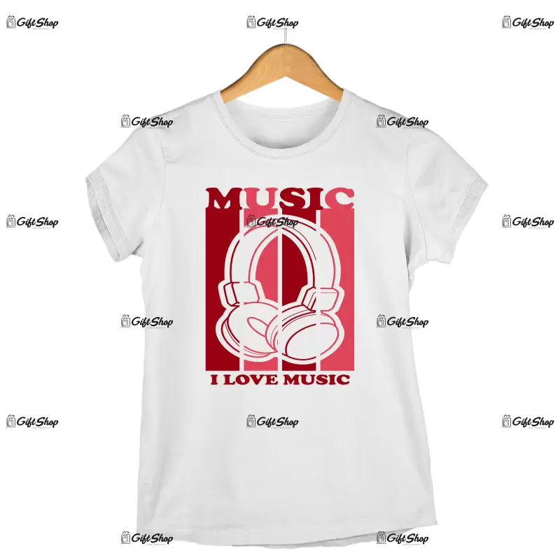 Music i love music, tricou cu mesaj