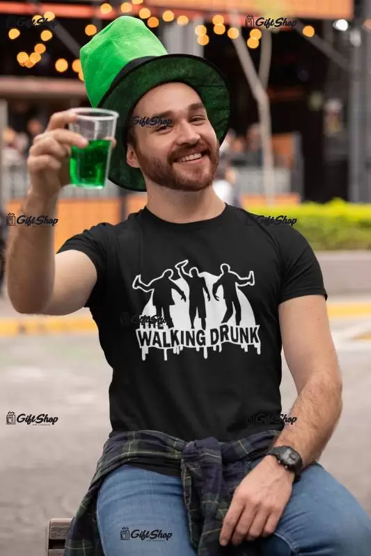 The walking drunk, tricou cu mesaj