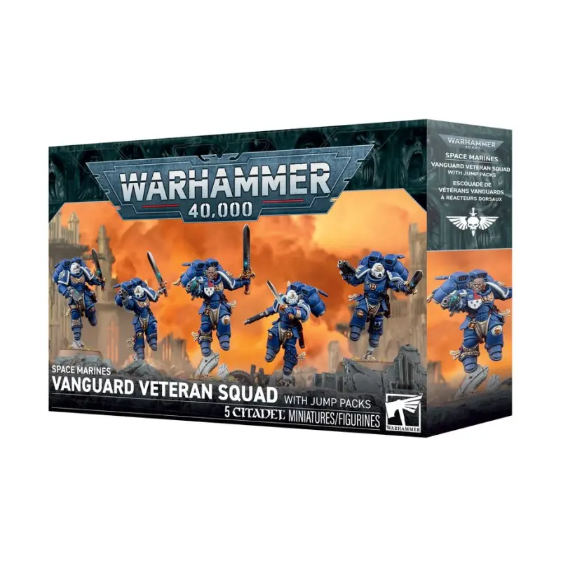 Vanguard veteran squad with jump packs, space marines, warhammer 40k, games workshop, model 48-106