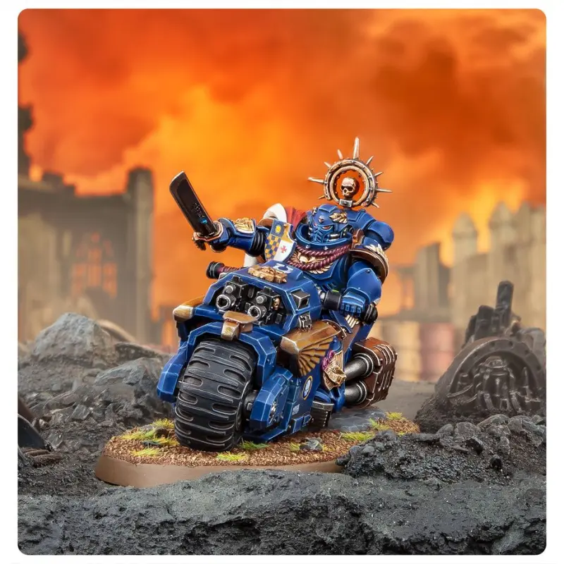 Captain on bike, space marines, warhammer 40k, games workshop, model 48-113