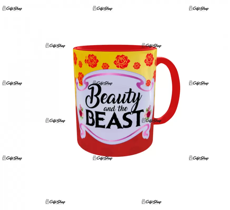 Beauty and the beast, cana din ceramica, 330ml, model 1