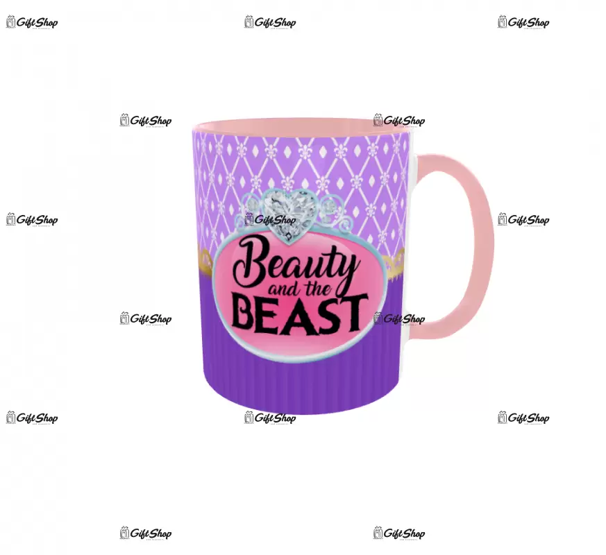 Beauty and the beast, cana din ceramica, 330ml, model 2